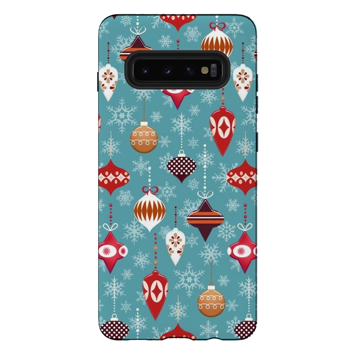 Galaxy S10 plus StrongFit Colorful decorated Christmas ornaments by Oana 