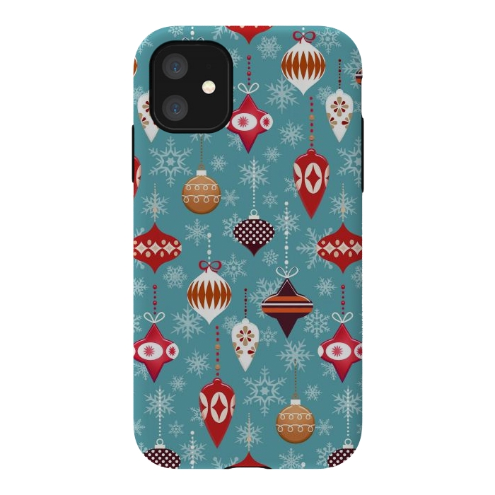 iPhone 11 StrongFit Colorful decorated Christmas ornaments by Oana 