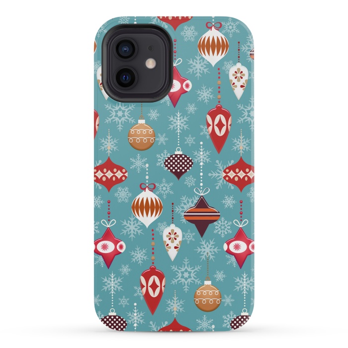 iPhone 12 mini StrongFit Colorful decorated Christmas ornaments by Oana 