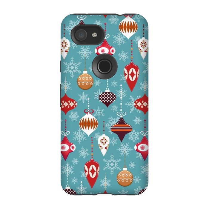 Pixel 3A StrongFit Colorful decorated Christmas ornaments by Oana 