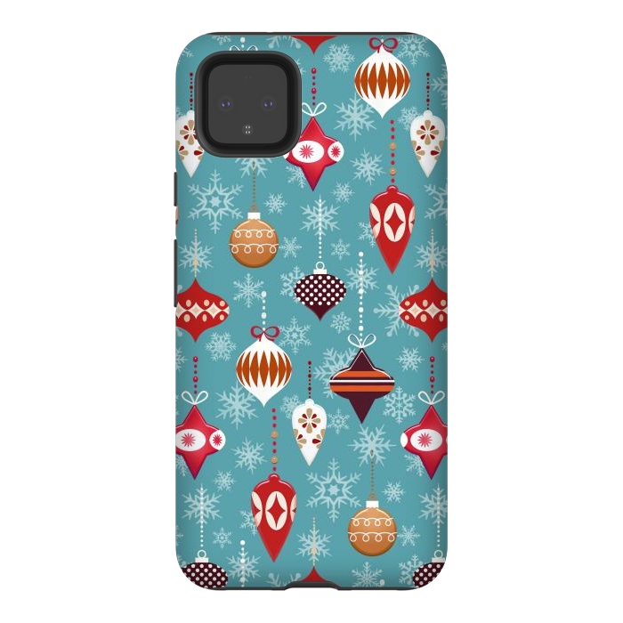 Pixel 4XL StrongFit Colorful decorated Christmas ornaments by Oana 