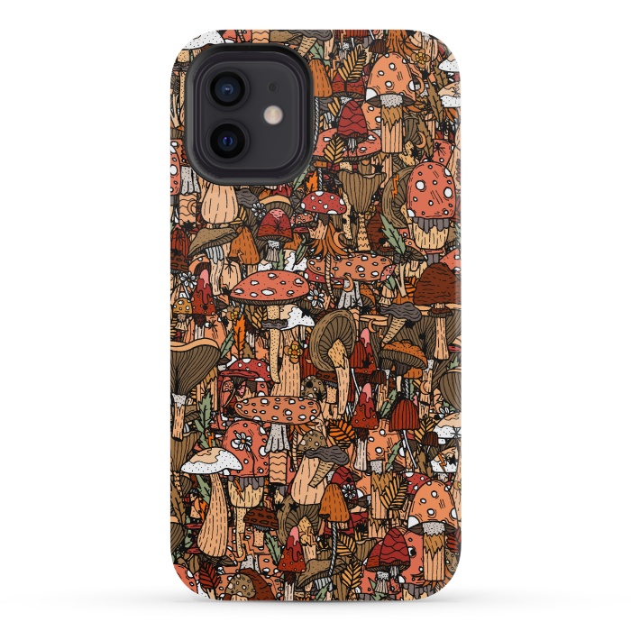 iPhone 12 mini StrongFit Autumnal Mushrooms by Steve Wade (Swade)