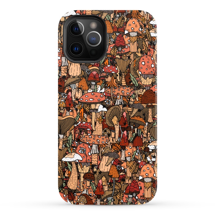 iPhone 12 Pro StrongFit Autumnal Mushrooms by Steve Wade (Swade)