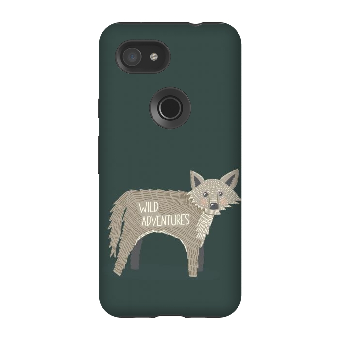 Pixel 3A StrongFit Wild Adventures Wolf  by Edith May