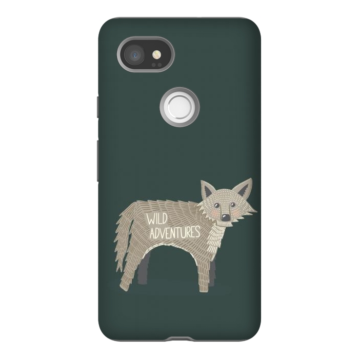 Pixel 2XL StrongFit Wild Adventures Wolf  by Edith May