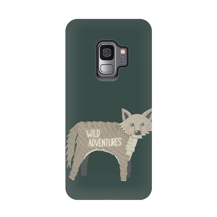 Galaxy S9 StrongFit Wild Adventures Wolf  by Edith May