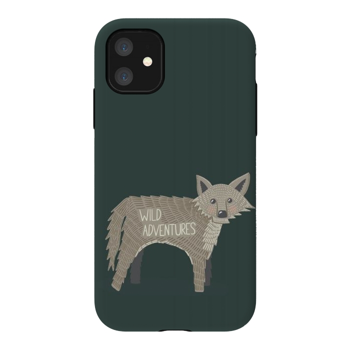 iPhone 11 StrongFit Wild Adventures Wolf  by Edith May