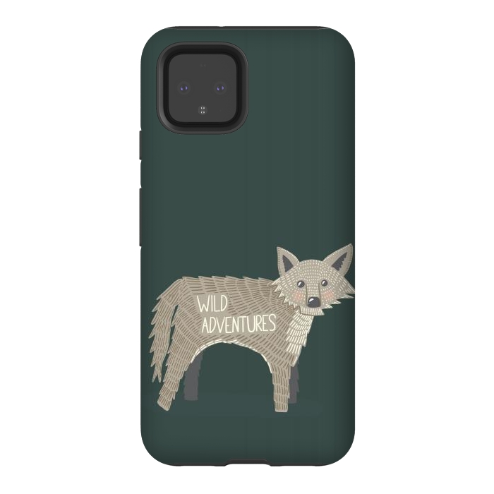 Pixel 4 StrongFit Wild Adventures Wolf  by Edith May