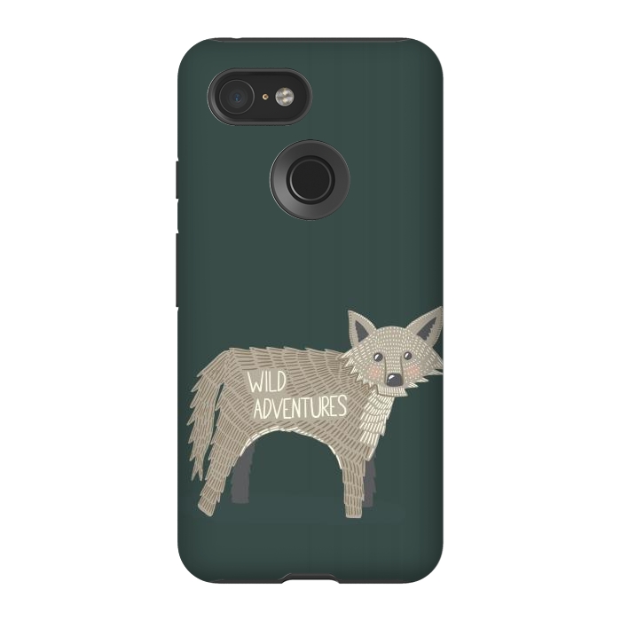 Pixel 3 StrongFit Wild Adventures Wolf  by Edith May