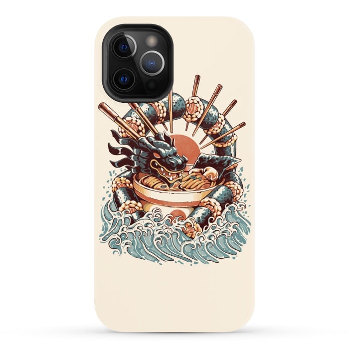 iPhone 12 Pro Max StrongFit Dragon Sushi Ramen por Ilustrata