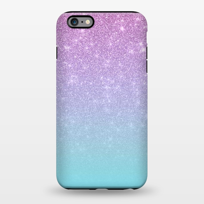 iPhone 6/6s plus StrongFit Girly Purple Blue Glitter Ombre Gradient by Julie Erin Designs