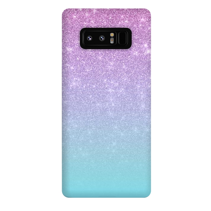 Galaxy Note 8 StrongFit Girly Purple Blue Glitter Ombre Gradient by Julie Erin Designs