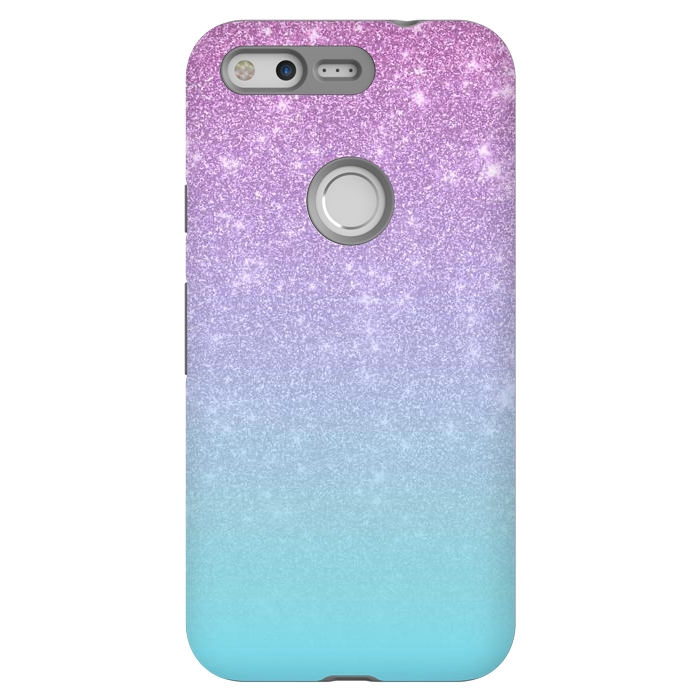 Pixel StrongFit Girly Purple Blue Glitter Ombre Gradient by Julie Erin Designs