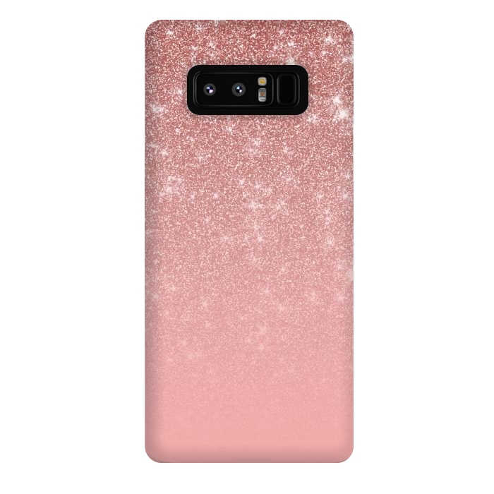 Galaxy Note 8 StrongFit Glam Rose Gold Glitter Ombre by Julie Erin Designs