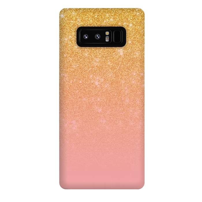 Galaxy Note 8 StrongFit Girly Gold and Pink Glitter Ombre Gradient by Julie Erin Designs