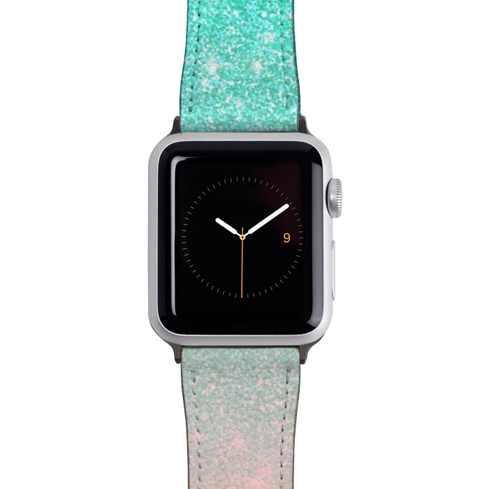 Watch 38mm / 40mm Strap PU leather Girly Pastel Blue Pink Glitter Ombre Gradient by Julie Erin Designs