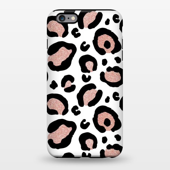 iPhone 6/6s plus StrongFit Rose Gold Glitter Leopard Print by Julie Erin Designs