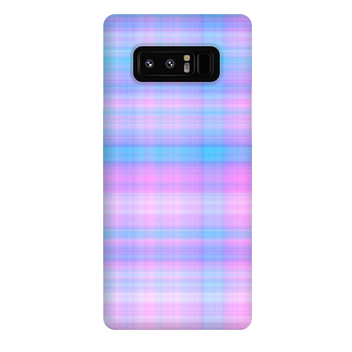 Galaxy Note 8 StrongFit Girly Pastel Plaid Blue Pink by Julie Erin Designs
