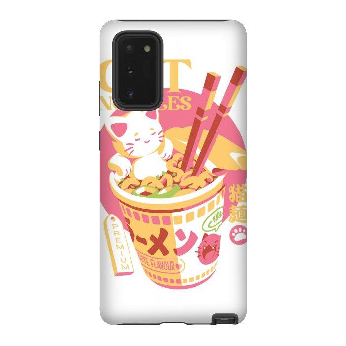 Galaxy Note 20 StrongFit Cat Noodles by Ilustrata