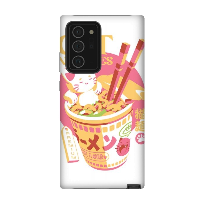 Galaxy Note 20 Ultra StrongFit Cat Noodles by Ilustrata