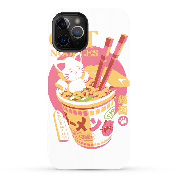 iPhone 12 Pro Max StrongFit Cat Noodles by Ilustrata
