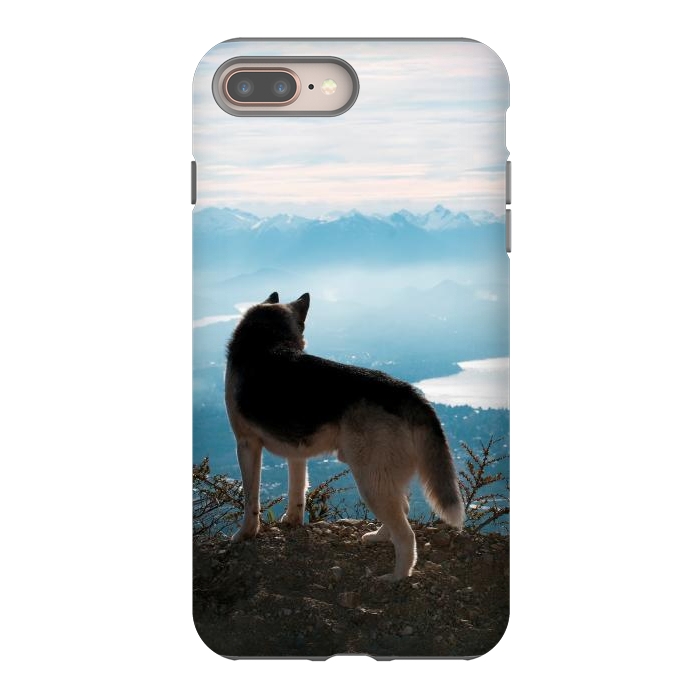 iPhone 7 plus StrongFit Wanderlust dog by Laura Nagel