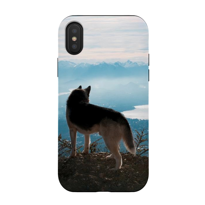 iPhone Xs / X StrongFit Wanderlust dog by Laura Nagel