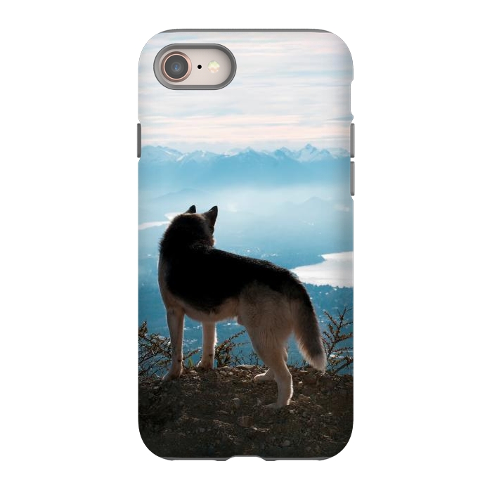 iPhone 8 StrongFit Wanderlust dog by Laura Nagel