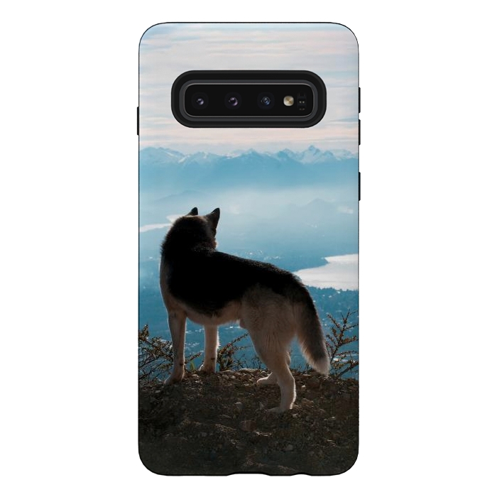 Galaxy S10 StrongFit Wanderlust dog by Laura Nagel