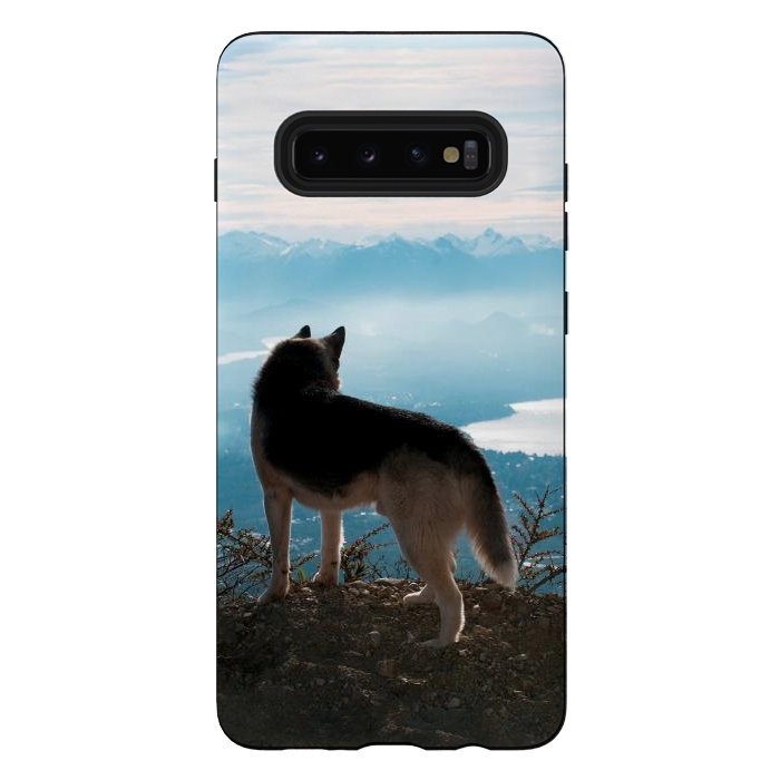 Galaxy S10 plus StrongFit Wanderlust dog by Laura Nagel