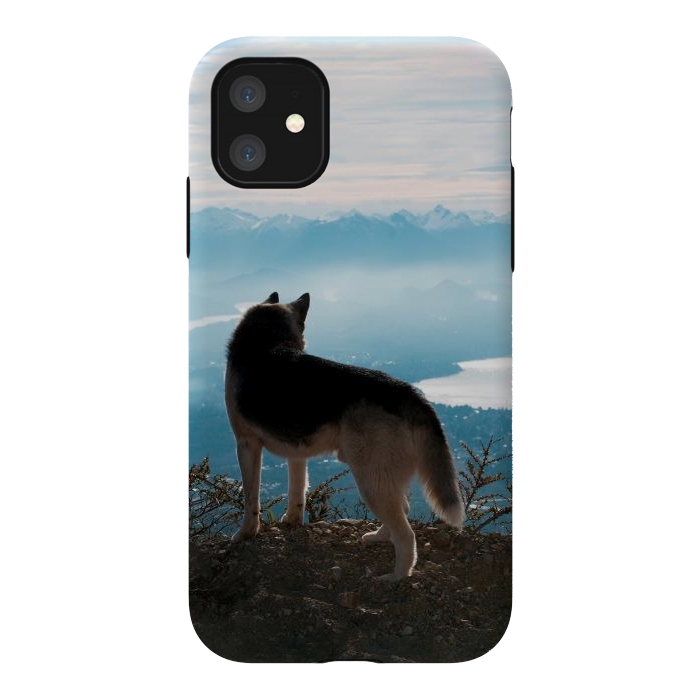 iPhone 11 StrongFit Wanderlust dog by Laura Nagel