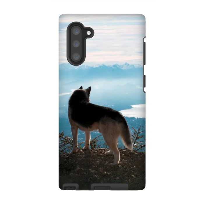 Galaxy Note 10 StrongFit Wanderlust dog by Laura Nagel