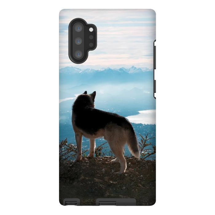 Galaxy Note 10 plus StrongFit Wanderlust dog by Laura Nagel