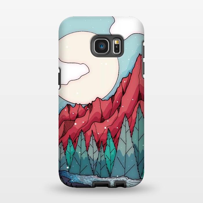 Galaxy S7 EDGE StrongFit The red winter mountain river by Steve Wade (Swade)