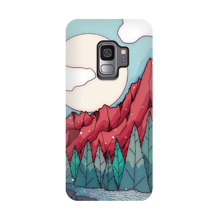 Galaxy S9 StrongFit The red winter mountain river by Steve Wade (Swade)