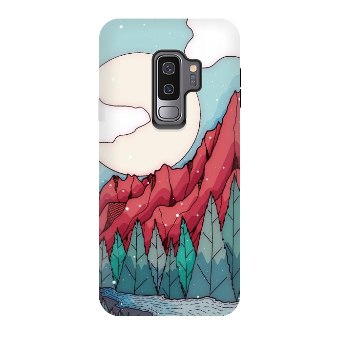 Galaxy S9 plus StrongFit The red winter mountain river by Steve Wade (Swade)