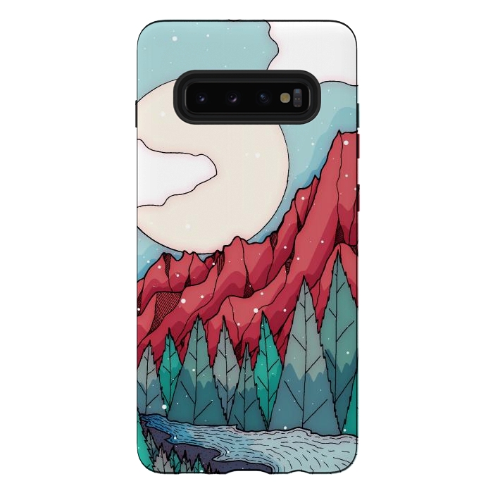 Galaxy S10 plus StrongFit The red winter mountain river by Steve Wade (Swade)