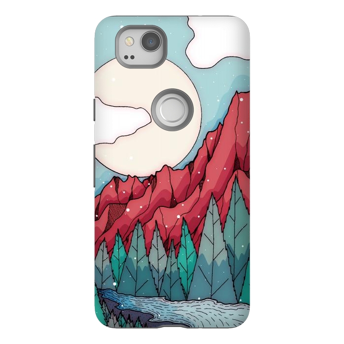 Pixel 2 StrongFit The red winter mountain river by Steve Wade (Swade)
