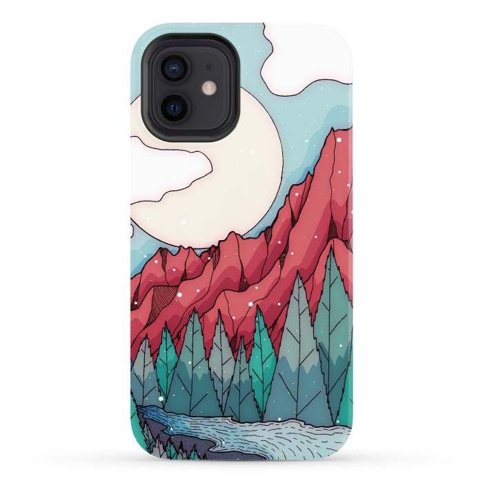 iPhone 12 StrongFit The red winter mountain river by Steve Wade (Swade)