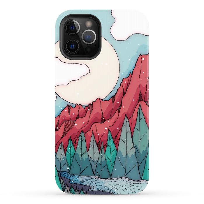 iPhone 12 Pro StrongFit The red winter mountain river by Steve Wade (Swade)