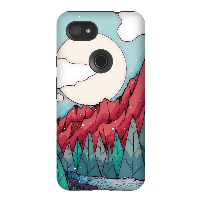 Pixel 3AXL StrongFit The red winter mountain river by Steve Wade (Swade)