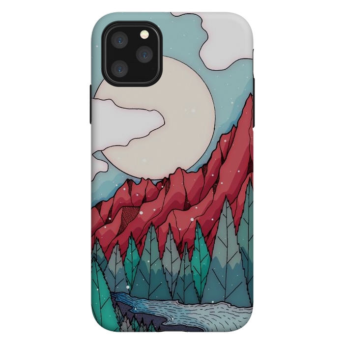 iPhone 11 Pro Max StrongFit The red winter mountain river by Steve Wade (Swade)
