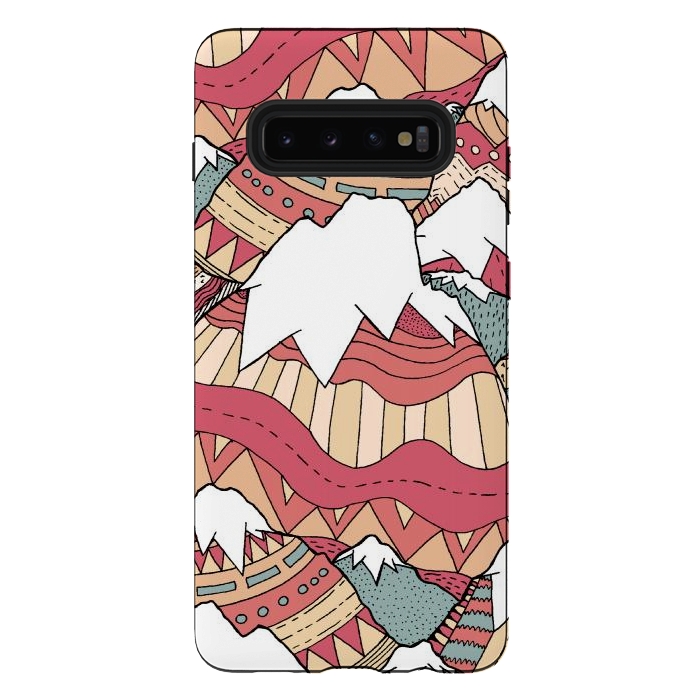 Galaxy S10 plus StrongFit Winter Aztec mountains  by Steve Wade (Swade)