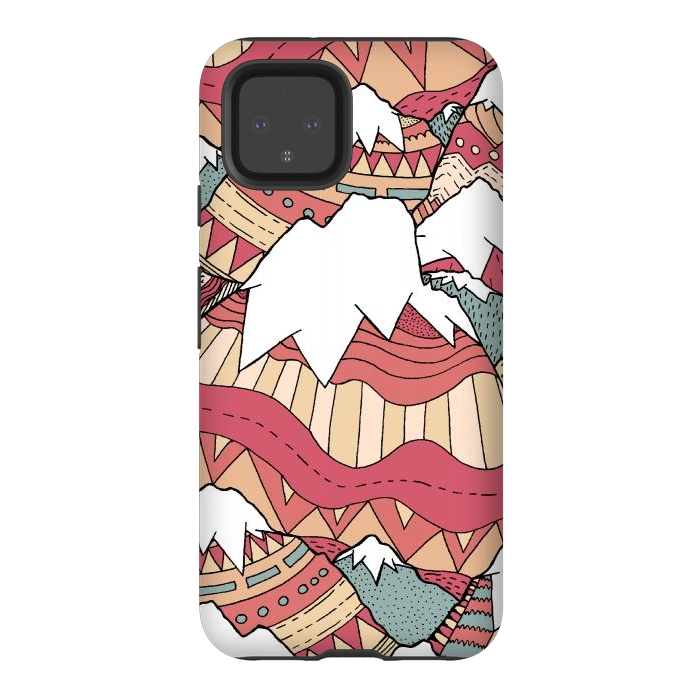 Pixel 4 StrongFit Winter Aztec mountains  by Steve Wade (Swade)