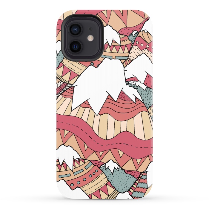 iPhone 12 StrongFit Winter Aztec mountains  by Steve Wade (Swade)
