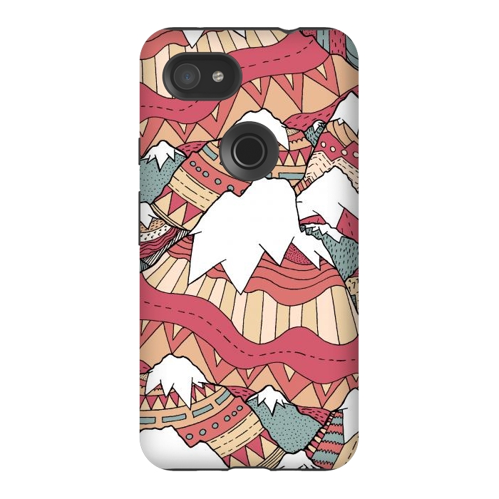 Pixel 3AXL StrongFit Winter Aztec mountains  by Steve Wade (Swade)