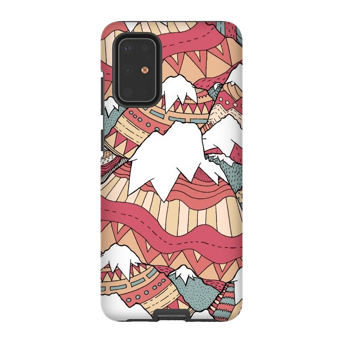 Galaxy S20 Plus StrongFit Winter Aztec mountains  by Steve Wade (Swade)