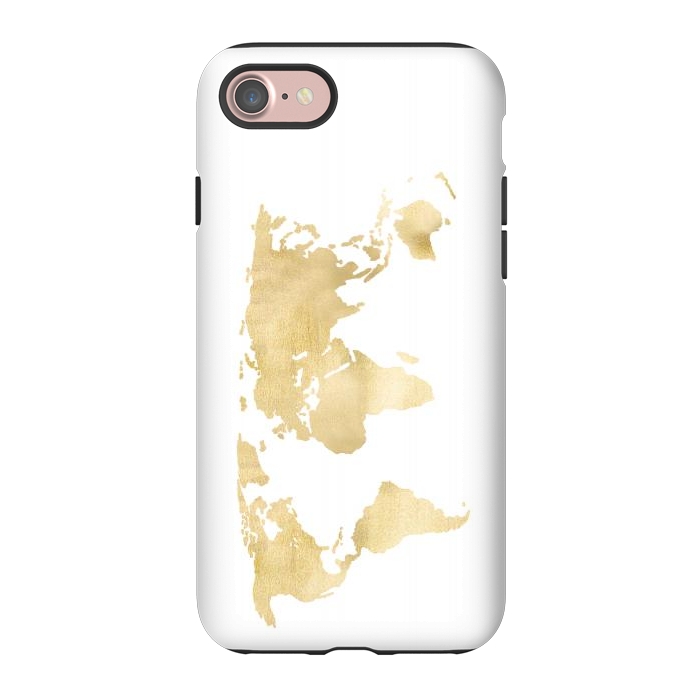 iPhone 7 StrongFit Gold World Map by Tangerine-Tane