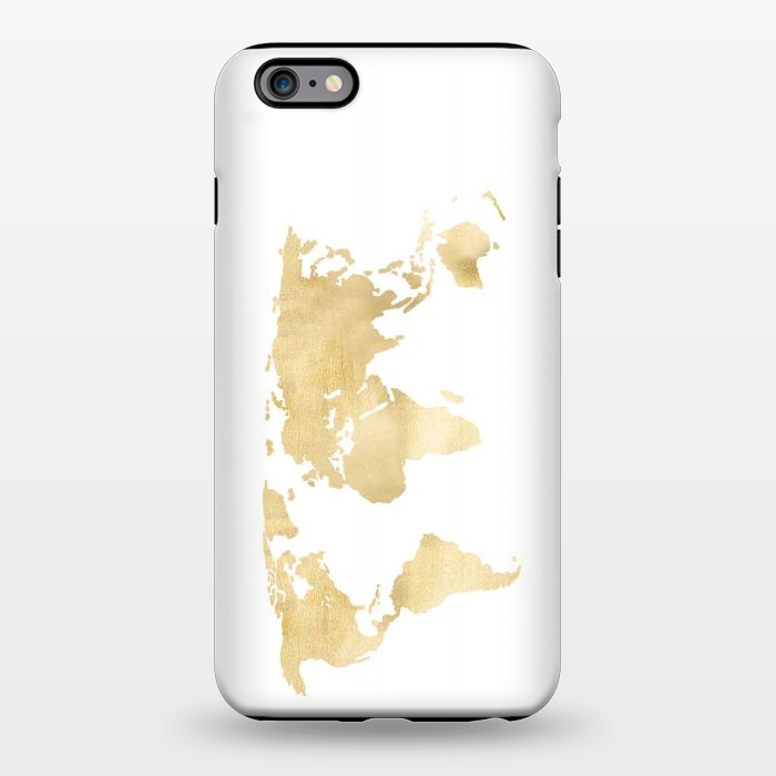 iPhone 6/6s plus StrongFit Gold World Map by Tangerine-Tane