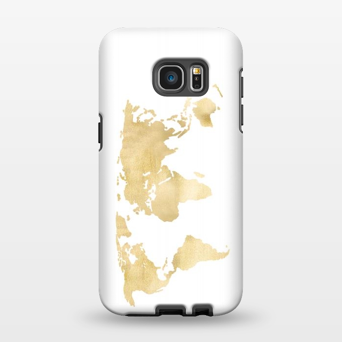 Galaxy S7 EDGE StrongFit Gold World Map by Tangerine-Tane